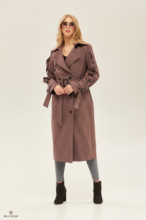 MILA NOVA ПЛАЩ-ТРЕНЧ Q-44 ТЕМНАЯ ФРЕЗА