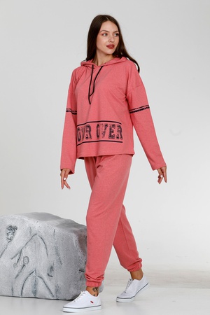 Женские спортивные костюмы - Удобная одежда - С капюшоном - 100 % хлопок