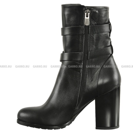 Ankle boots 429 black, genuine leather, bike