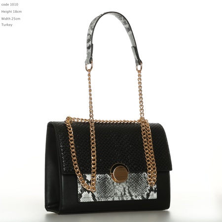 Lamis markası yılan desenli omuz bayan çantası