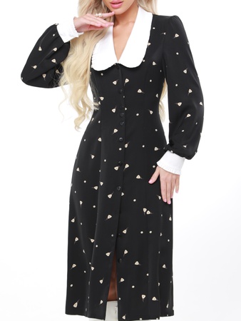 Yakalı ofis elbisesi