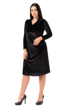 Büyük Beden Krovaze Kadife Elbise