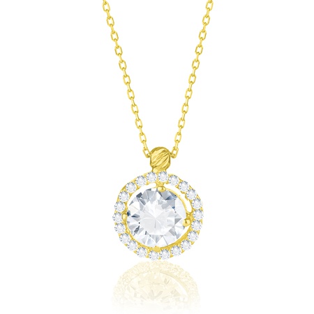 Even & Pétra 14 Ayar Altın Taşlı Tektaş Kolye