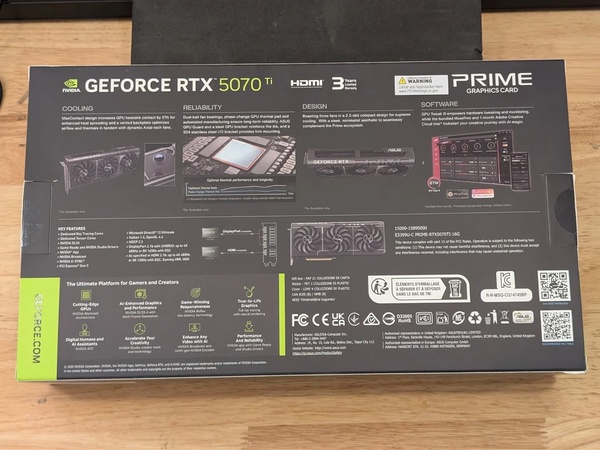 ASUS PRIME GEFORCE RTX 5070 Ti 16GB GDDR7 PCIE 5.0 Nvidia Graphics Card