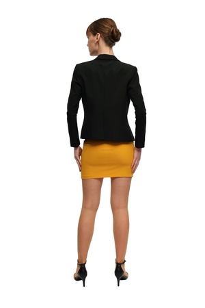 Короткая куртка на одной пуговице с монофоническим воротником