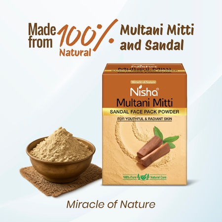 Nisha Multani Mitti for Face 100gm | Natural Oil Control, Acne & Tan Removal | Face Pack