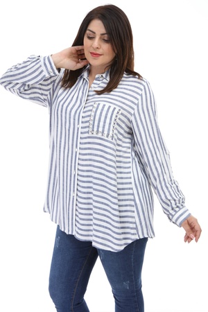 CİZGİLİ CEBİ TAŞLI  GÖMLEK