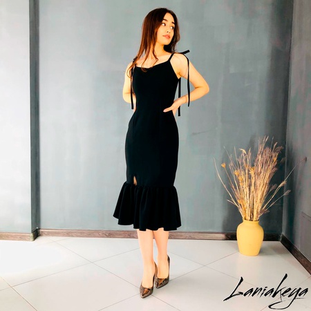 Сарафан с рюшей и разрезом