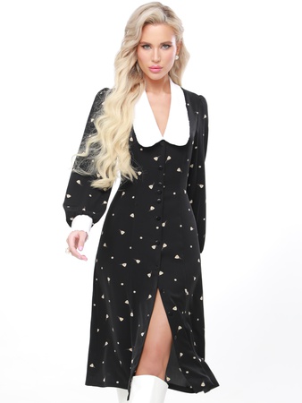 Yakalı ofis elbisesi