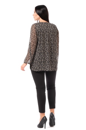 Блузка большого размера с подкладкой из шифона