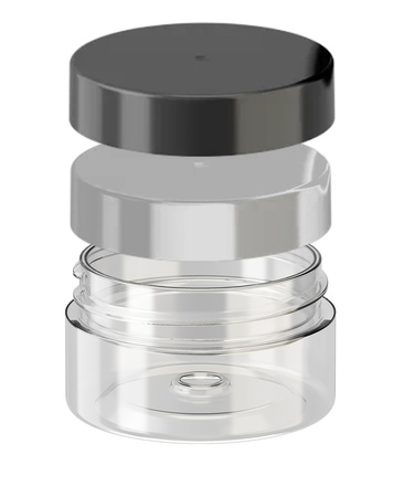 Банка 25 d48 + гладкая крышка (Черная/Белая)