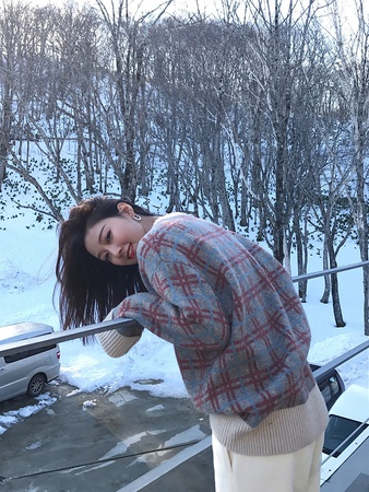 毛衣女冬装套头针织衫慵懒风网红圆领上衣