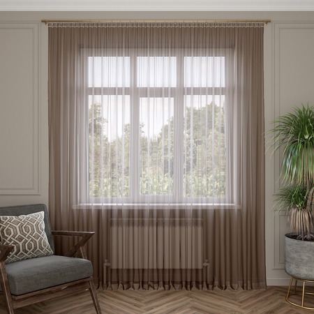 Готовые шторы из тюля вуаль и блэкаута