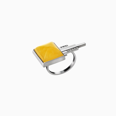 Kehribar rengi Art Deco yüzük