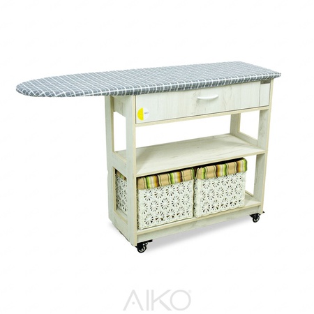 Bügelbrett auf Rollen mit Körben AIKO