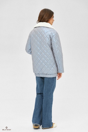 MILA NOVA КУРТКА К-167 ГОЛУБОЙ