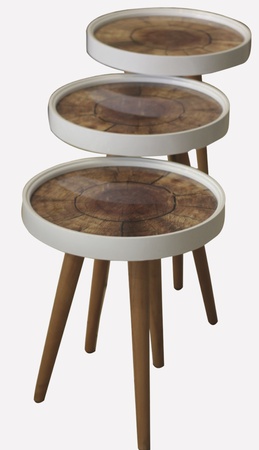 Набор из 3 ретро журнальных столиков из стекла