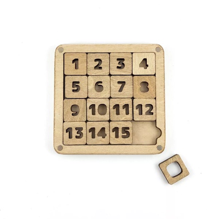 Пятнашки, логическая игра головоломка из дерева