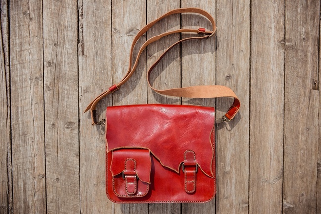 Deri çanta Kırmızı Bir