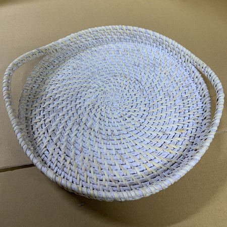 Поднос для сервировки из ротанга, Плетеный поднос для хранения, Поднос для еды