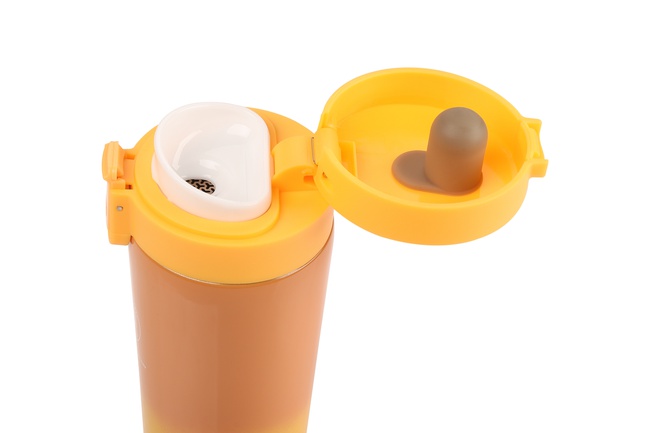 Термокружка 380 мл Оранжевая с ситечком и замком на крышке