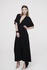 Black Wave Wrap Dress, Black