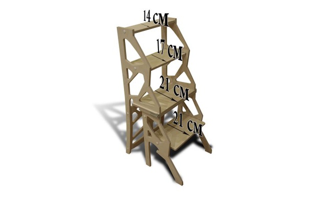 Cтул-стремянка "Скандинавия" с широкими ступенями