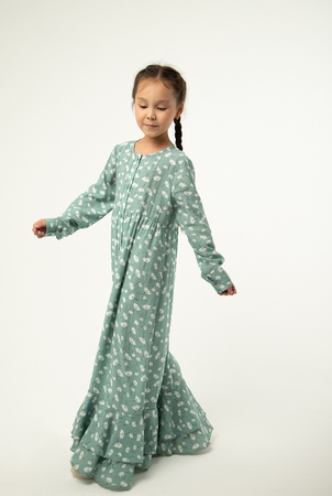 Viskon satenden kızlar için yazlık elbise (11)