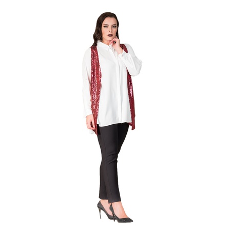 Büyük Beden Pul Payet Yelek