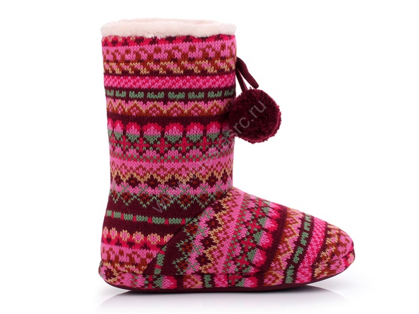 Домашние угги с плюшевыми помпонами L-124