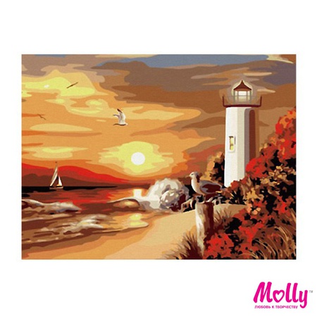 Картина по номерам Маяк на закате