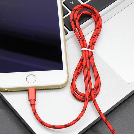 Кабель USB-microUSB плетеный, с алюминиевым штекером