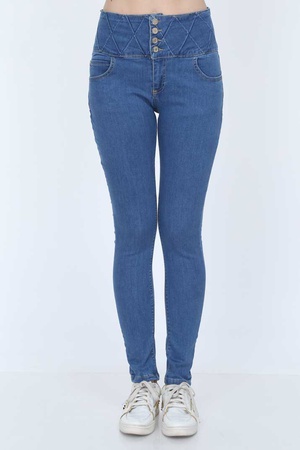 Full Power LikraYüksek Bel Geniş Kemer Kadın Kot