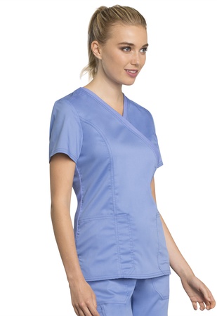 Блузон женский медицинский Cherokee WW Revolution Tech Mock Wrap Top in Ciel Blue WW775AB CIE