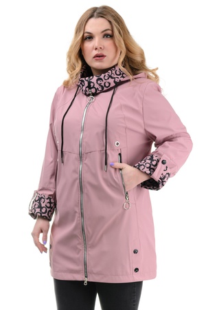 Women's spring windbreaker with printed trims sizes 50-58