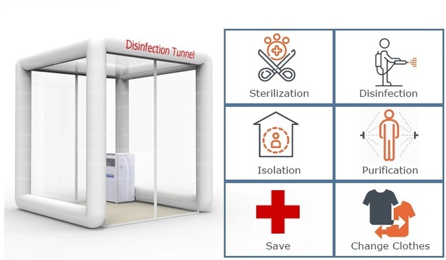 Надувной туннель для дезинфекции