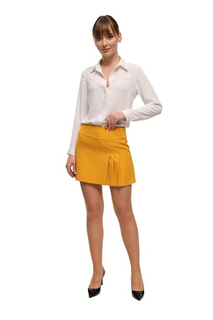 Плиссированная мини-юбка с заниженной талией