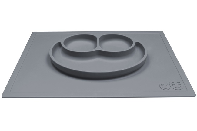 Силиконовая тарелка ezpz Happy Mat Grey