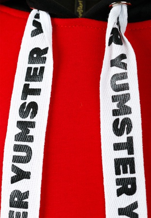 Hoodie red-black with tape Yumster YC.02.07.002