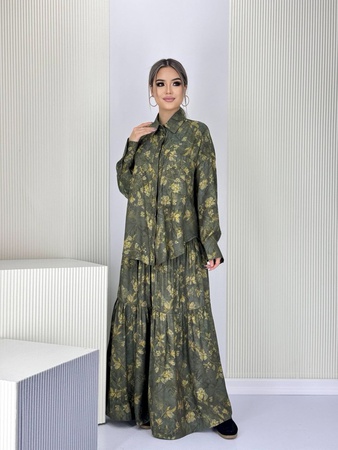 Двойка Рубашка с ярусной юбкой