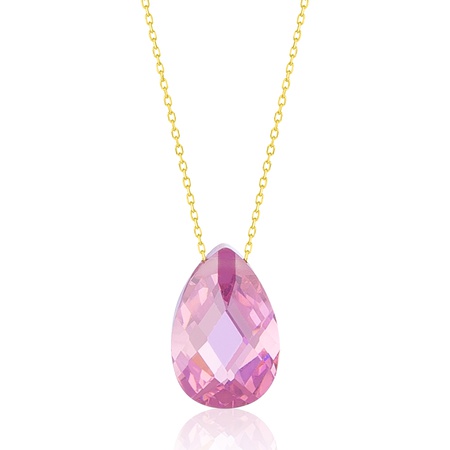 Even & Pétra 14 Ayar Altın Pembe Damla Taş Kolye