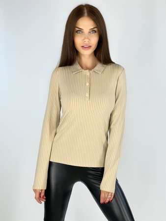 Поло с длинным рукавом на пуговицах