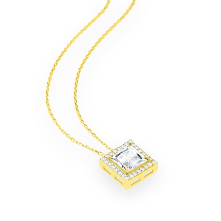 Колье Even & Pétra из 14-каратного золота с квадратным камнем