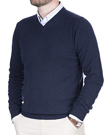 Şık ve çok rahat model -% 100 doğal kaşmirden yapılmış erkek süveter.