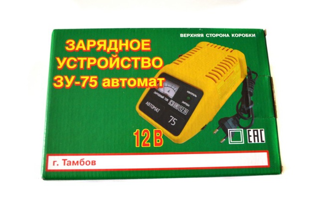 Устройство предназначено для зарядки свинцово-кислотных аккумуляторных батарей емкостью от 40 до 75 А/ч.