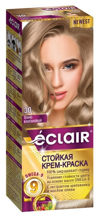 Стойкая крем-краска  для волос Éclair с маслом "OMEGA 9", экстрактом шиповника и маслом оливы