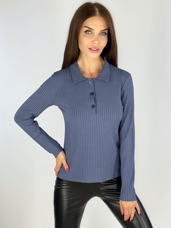 Поло с длинным рукавом на пуговицах
