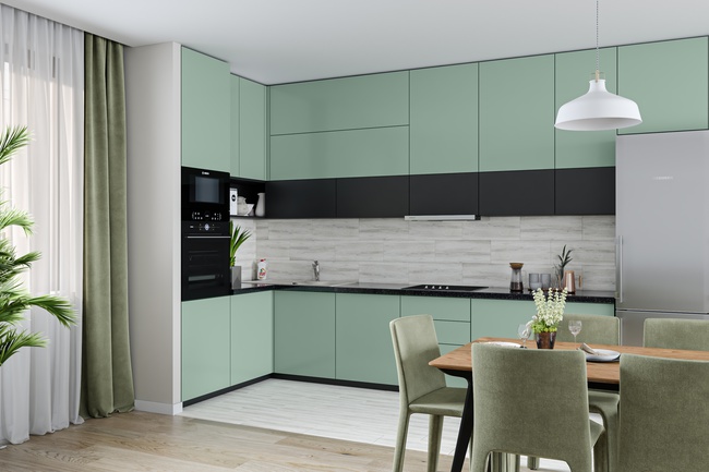 Декор ЛДСП Дымчатый зелёный