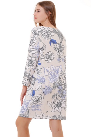 Демакс Женское белое платье с цветочным рисунком и передними карманами BUGATTI MODEL FLORAL