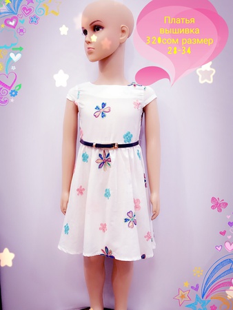 Платья х/б вышивка 320сом размер 28-34